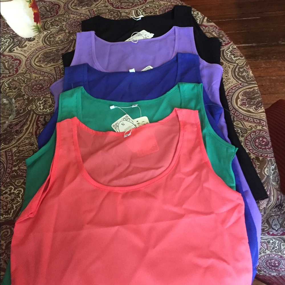 5 extra small chiffon tops