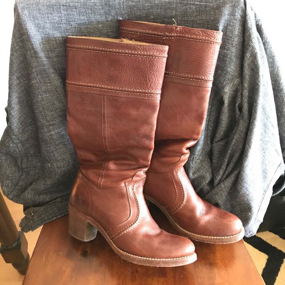 Frye Tall Knee High Pull Up Boot
