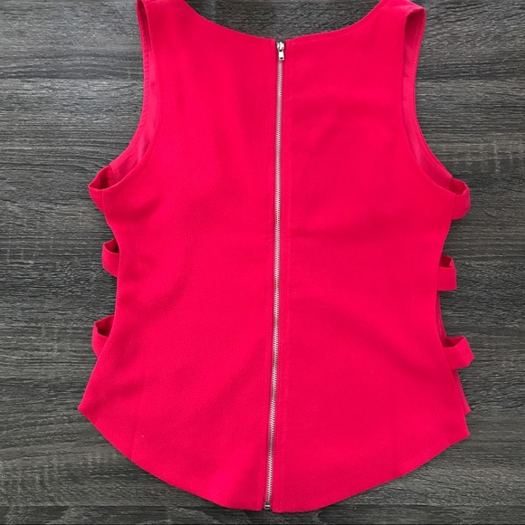•Sale• Pink V Neck Open Side Top - Picture 2 of 5