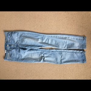 Gap light wash, skinny, ripped jeans