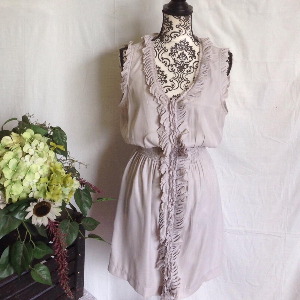 Gray Rag Detail Summer Dress