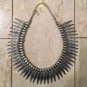 Sterling feather statement necklace