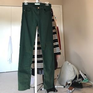 Green ZARA trafaluc skinny jeans