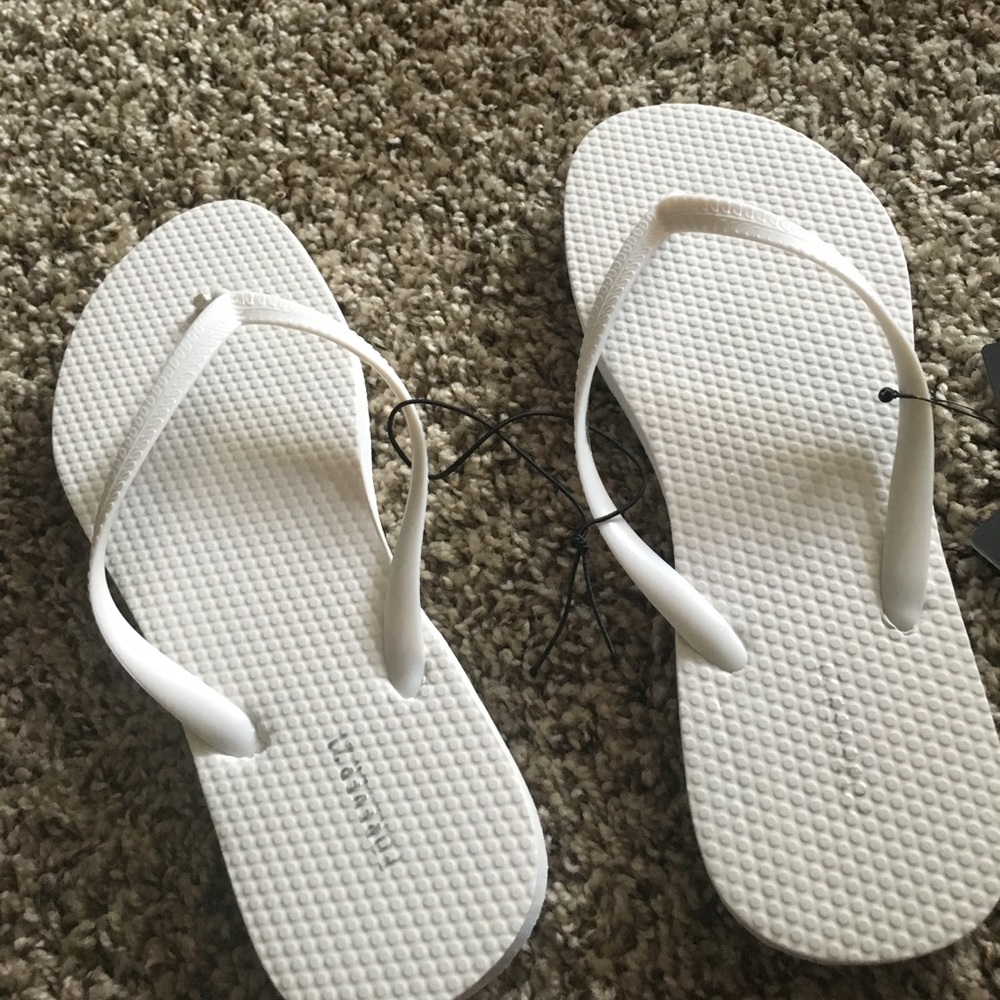 White Flip Flops