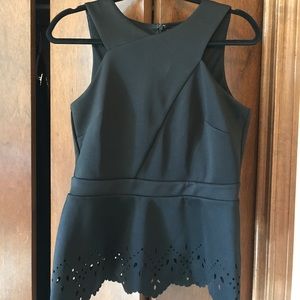 Black Peplum Tank Top