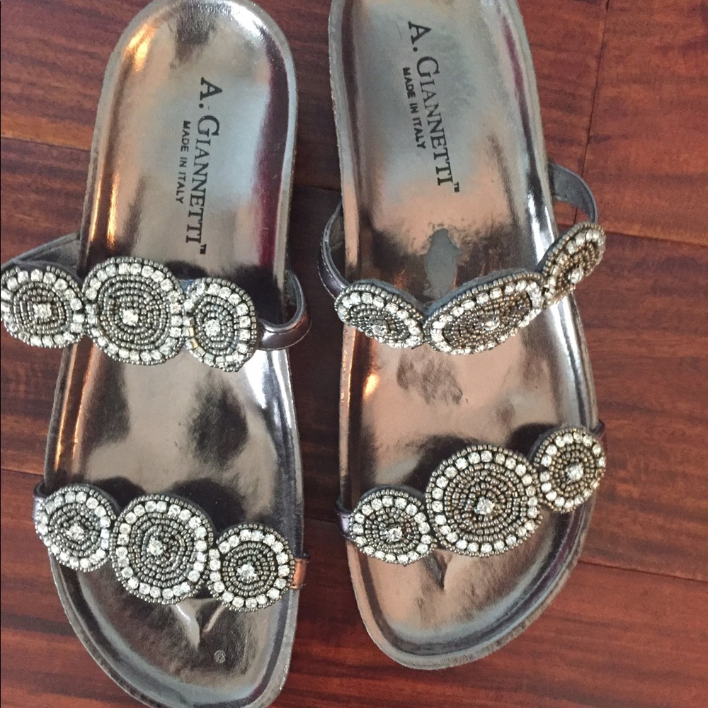 Never Worn Slides. Metallic