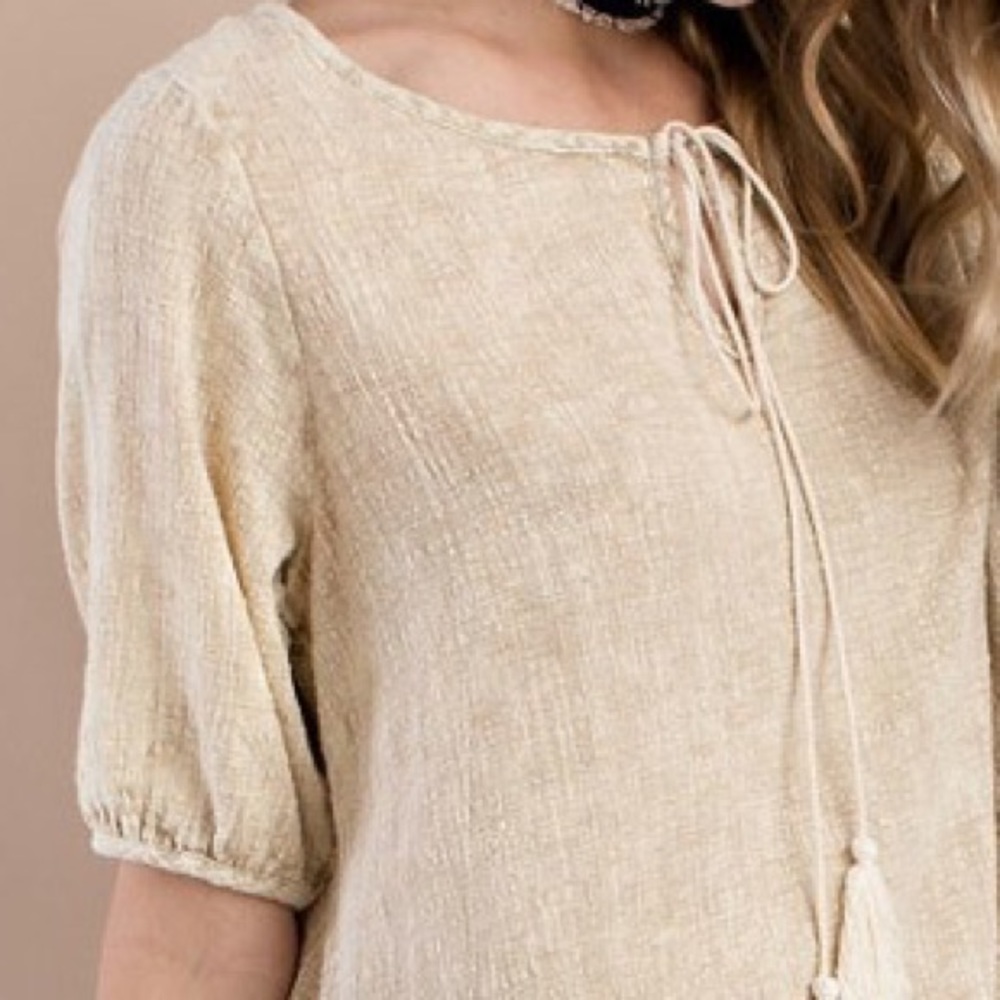  Gauze Mineral Washed Tassel Tunic - Picture 6 of 6