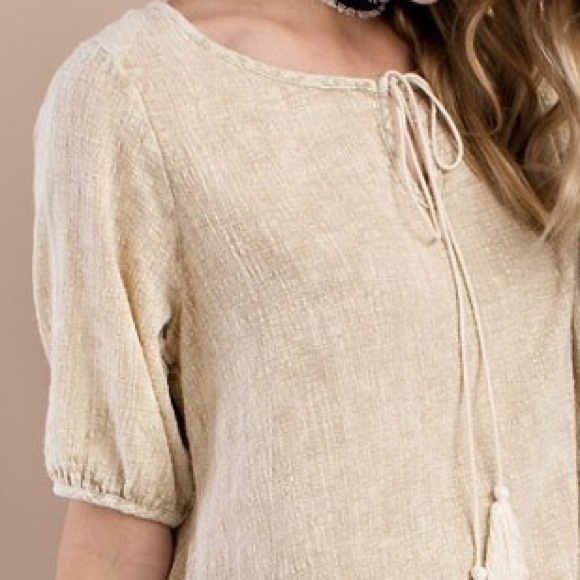  Gauze Mineral Washed Tassel Tunic - Picture 6 of 6