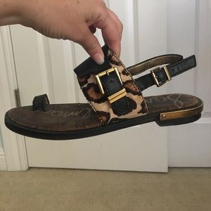 Sam Edelman Leopard Cow Hair Sandals