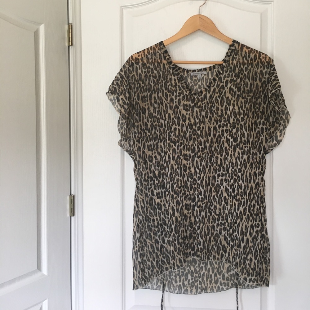 sheer leopard tunic