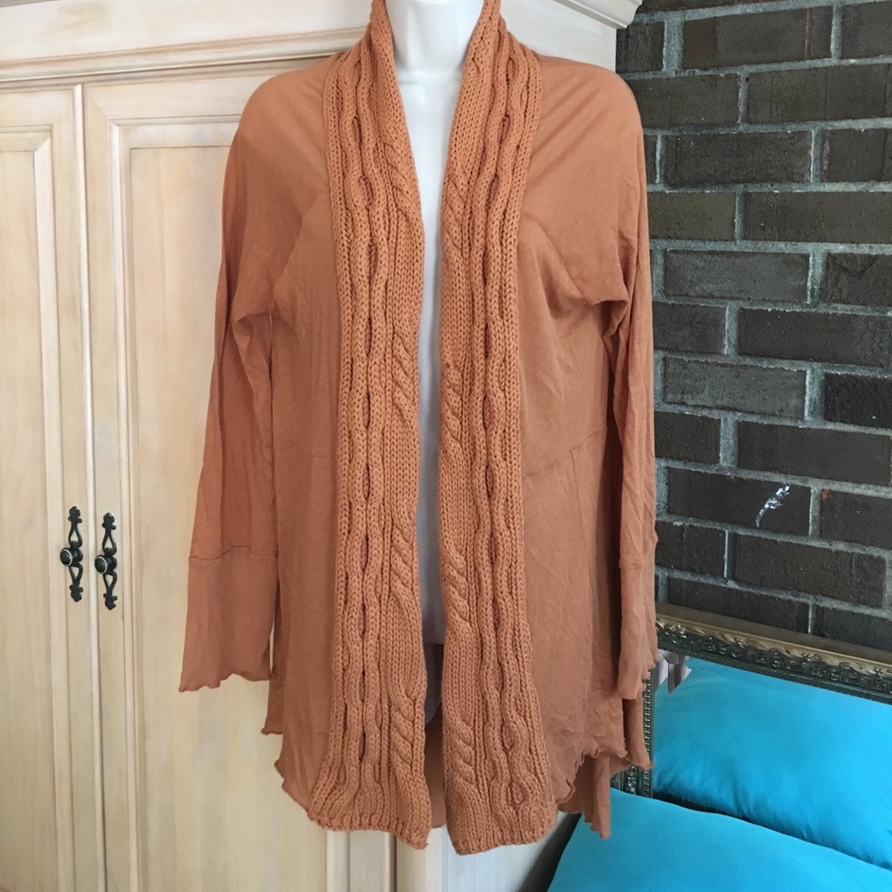 Anthropologies TINY OPEN FRONT SWEATER SZ L