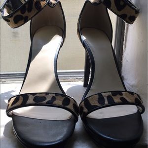 Calvin Klein leopard print platform sandals