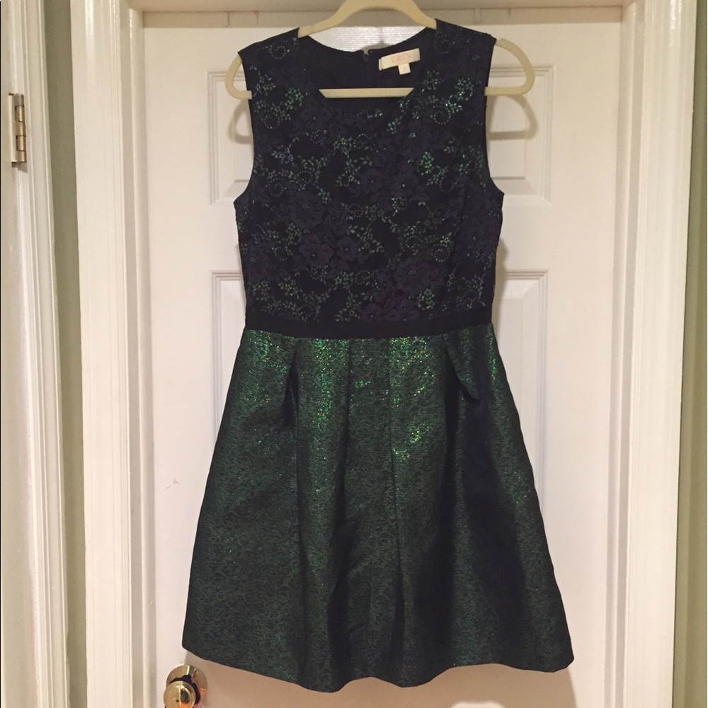 Erin Fetherston Green, Gold & Black Dress