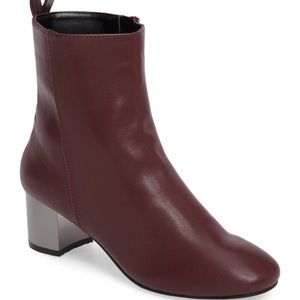Burgundy Topshop Bella Metallic Heel Bootie