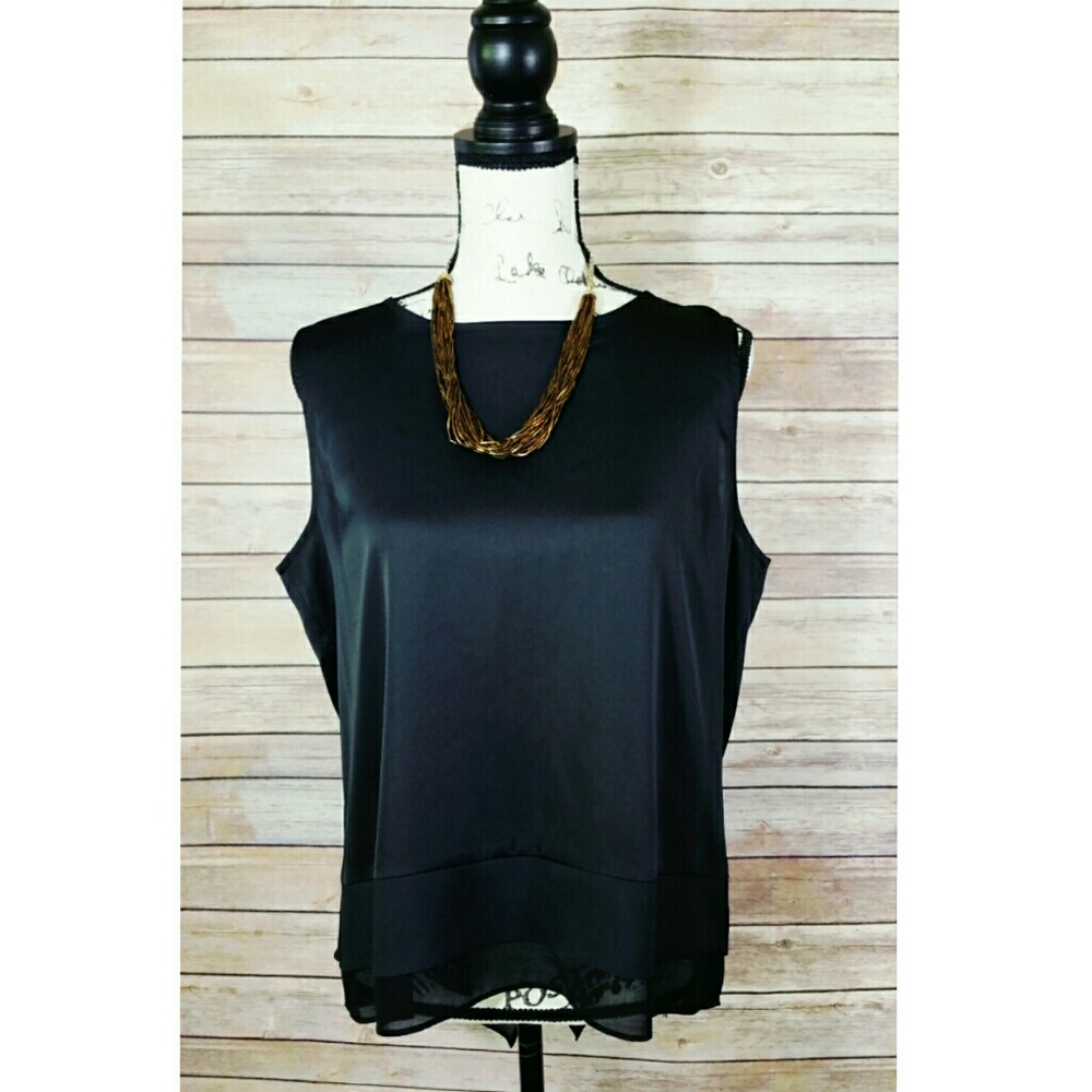 Calvin Klein classic black sleeveless mesh bottom
