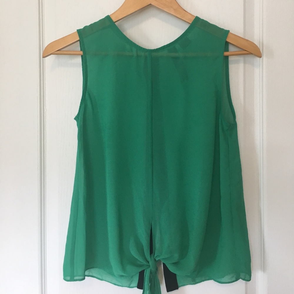 sheer green blouse
