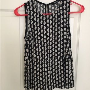 Madewell peplum floral print tank