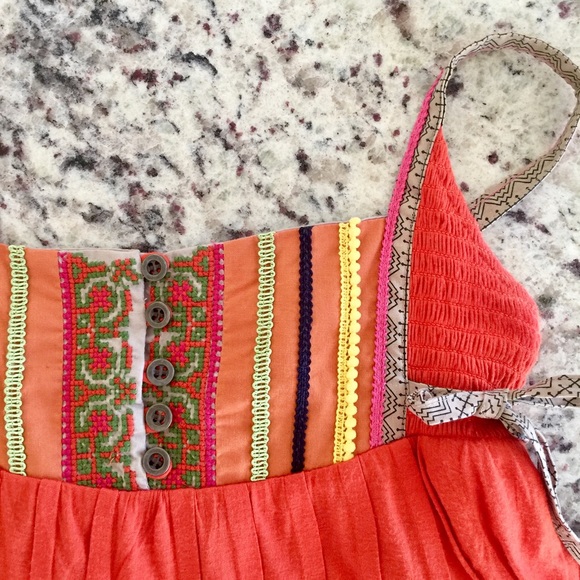 Free People Orange Needlepoint Babydoll dress - Picture 3 of 8