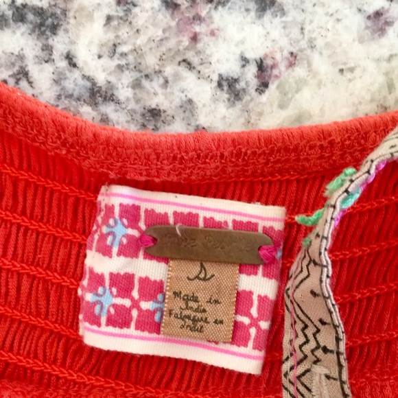 Free People Orange Needlepoint Babydoll dress - Picture 5 of 8