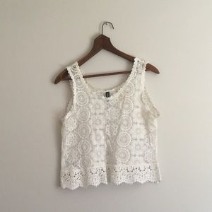 White Lacy H&M Tank