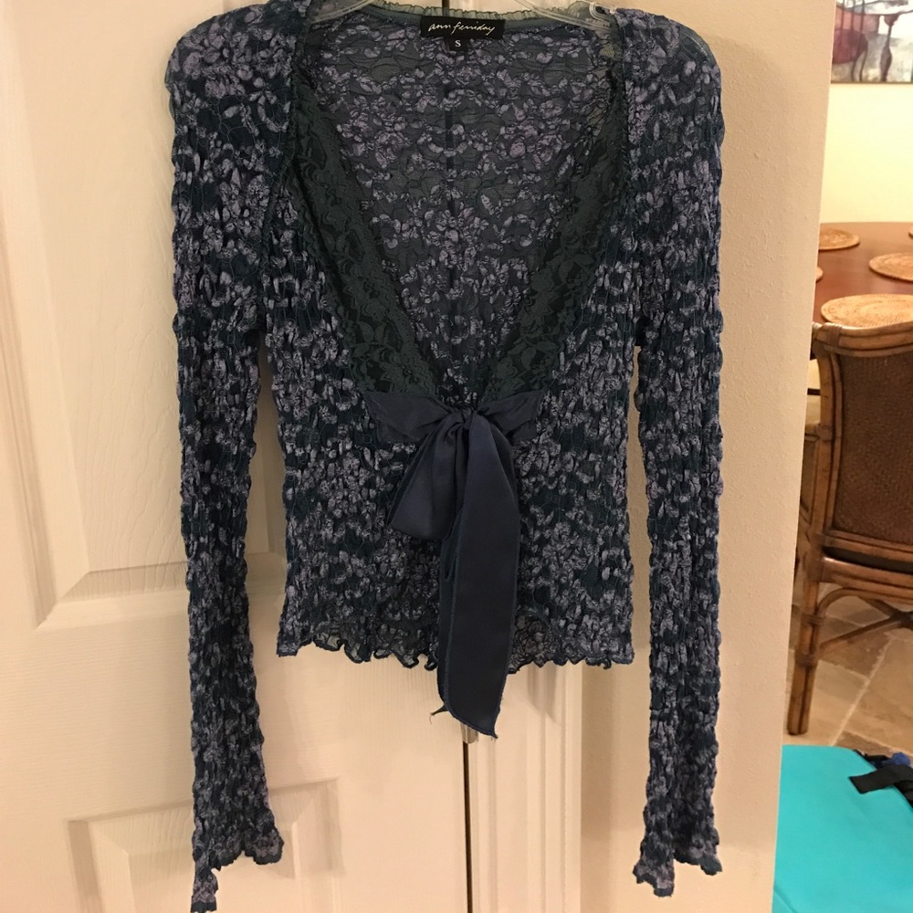 Anthropologie laced long sleeved cover up