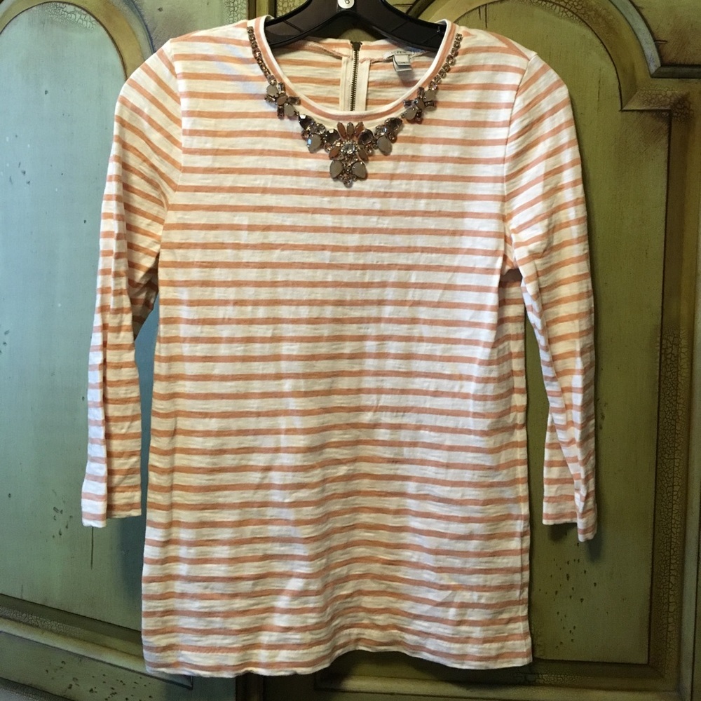 Jcrew Rhinestone Striped Shirt