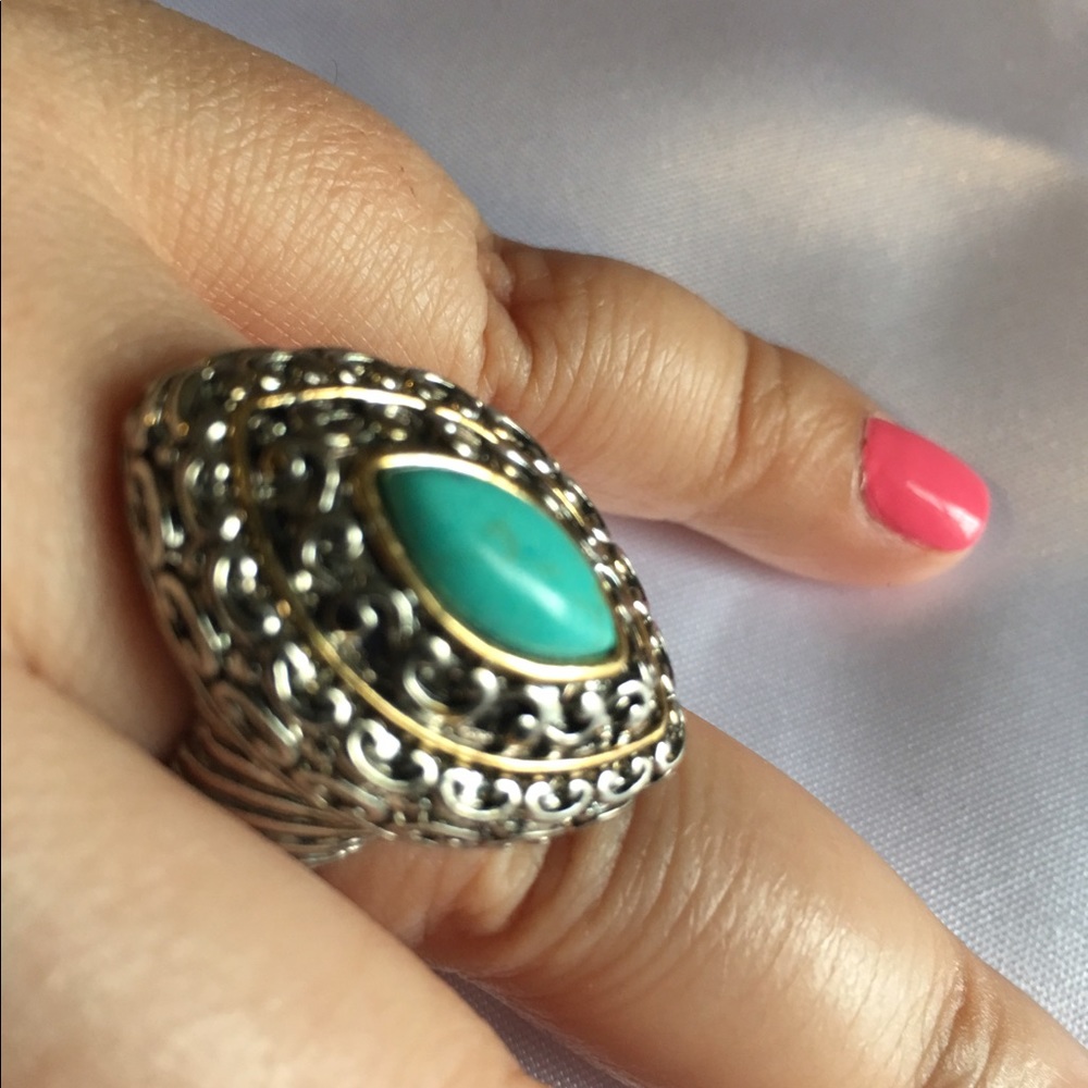🔥Clearance Sale! Turquoise large Statement Ring! - Picture 1 of 5