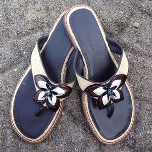 Brighton Naomi tan straw and leather sandal