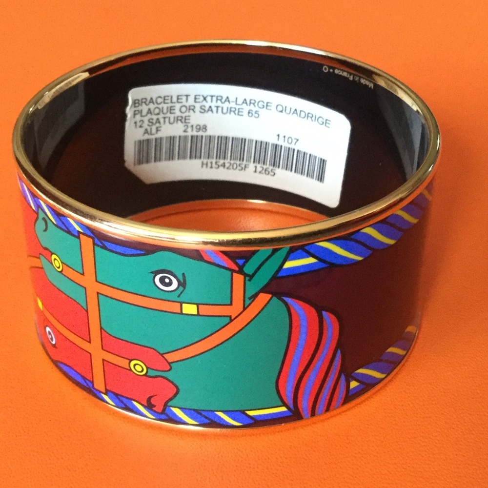 ❌SOLD❌ Hermes enamel bracelet QUADRIGE Extra large