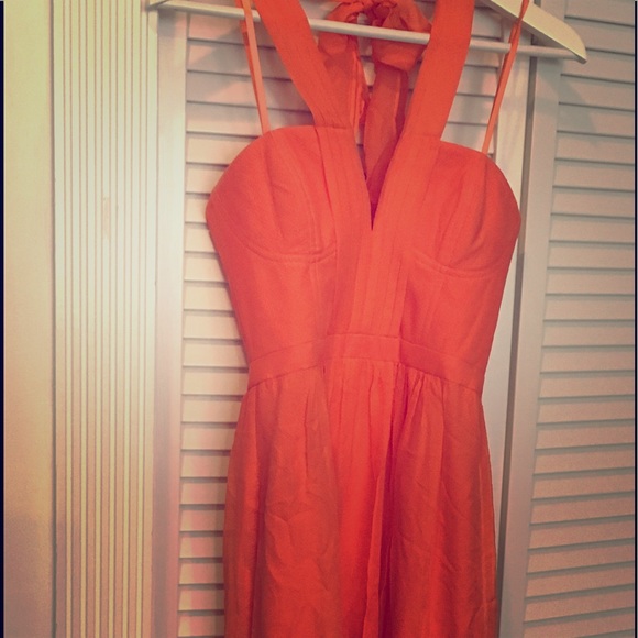 Full length flowy orange dress summer perfection - Picture 1 of 4