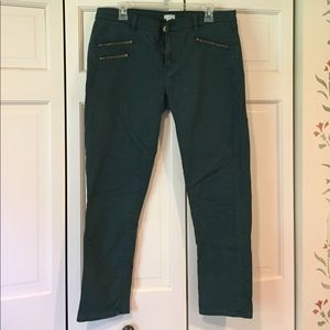 J. Crew green skinny jeans