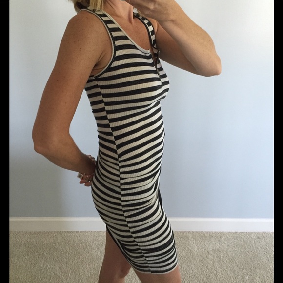 1 Large LeftStriped Bodycon Tank Dress - Picture 3 of 8