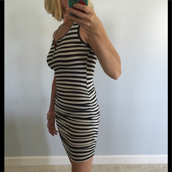 1 Large LeftStriped Bodycon Tank Dress - Picture 4 of 8