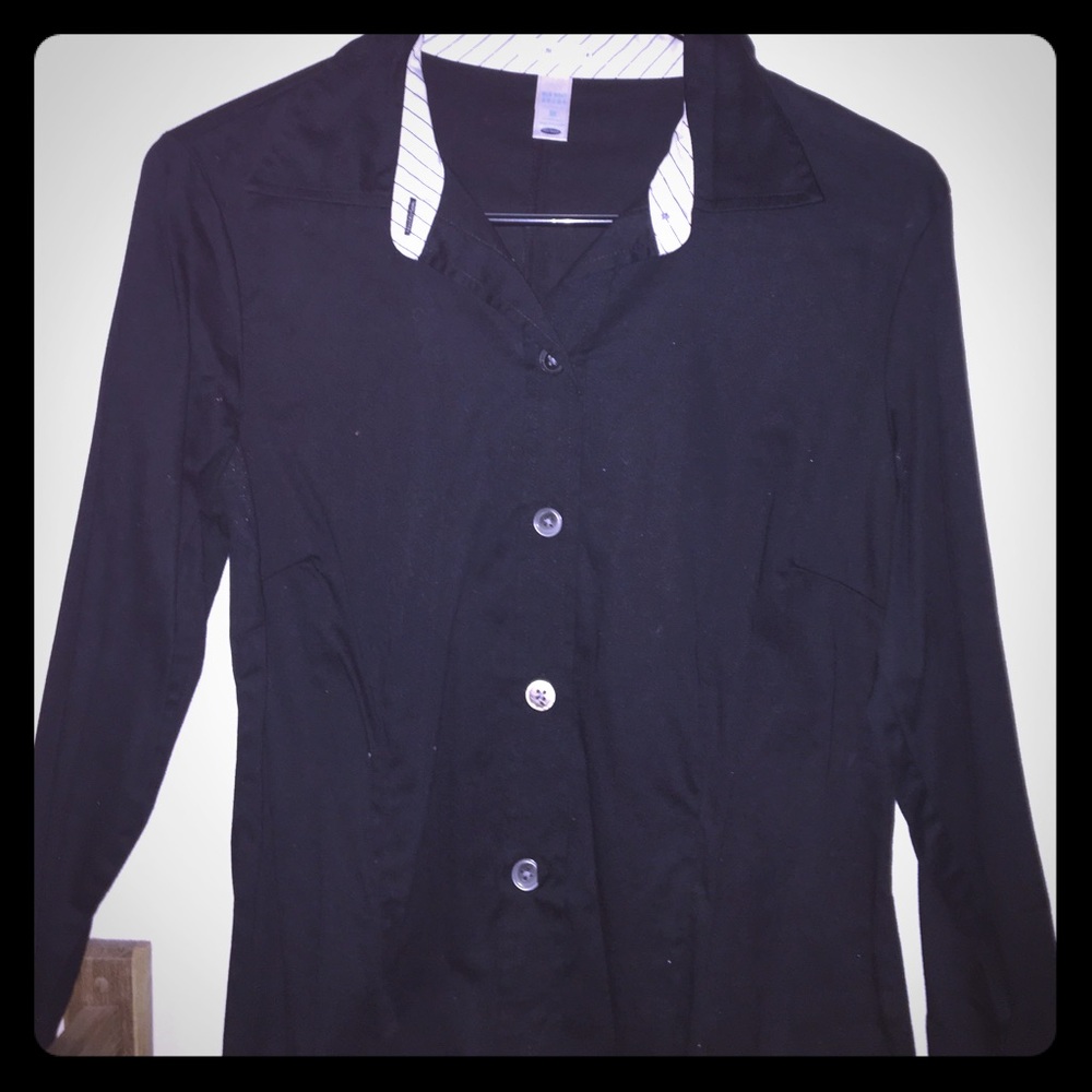 Black collared button down