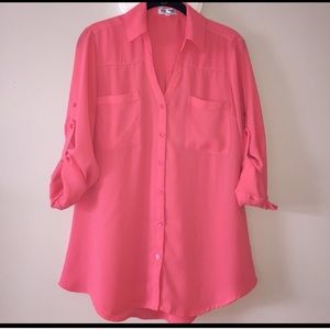 Express portofino shirt - coral button down