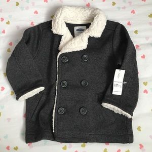 Old Navy grey pea coat (12-18 months)