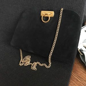 Black Suede Ferragamo Purse