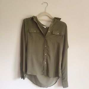 American Eagle Olive Green Blouse