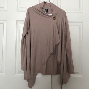 Beige Asymmetrical Hem Cardigan
