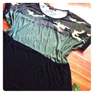 Camouflage Black & Green Striped Shirt
