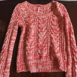 Free People XS Knit Sweater Orange/ White