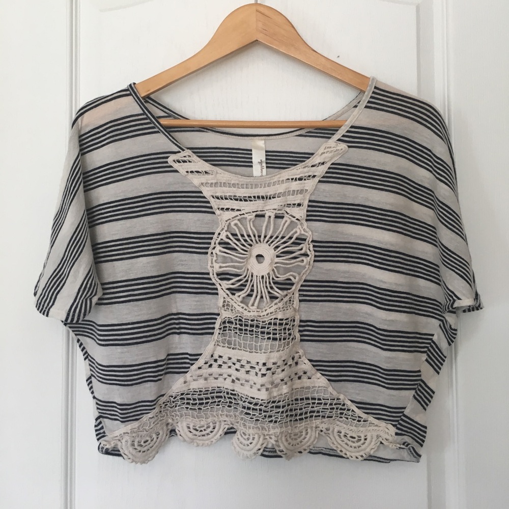 striped crochet crop