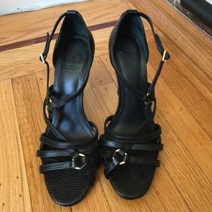 Tory Butch Black Leather Sandals