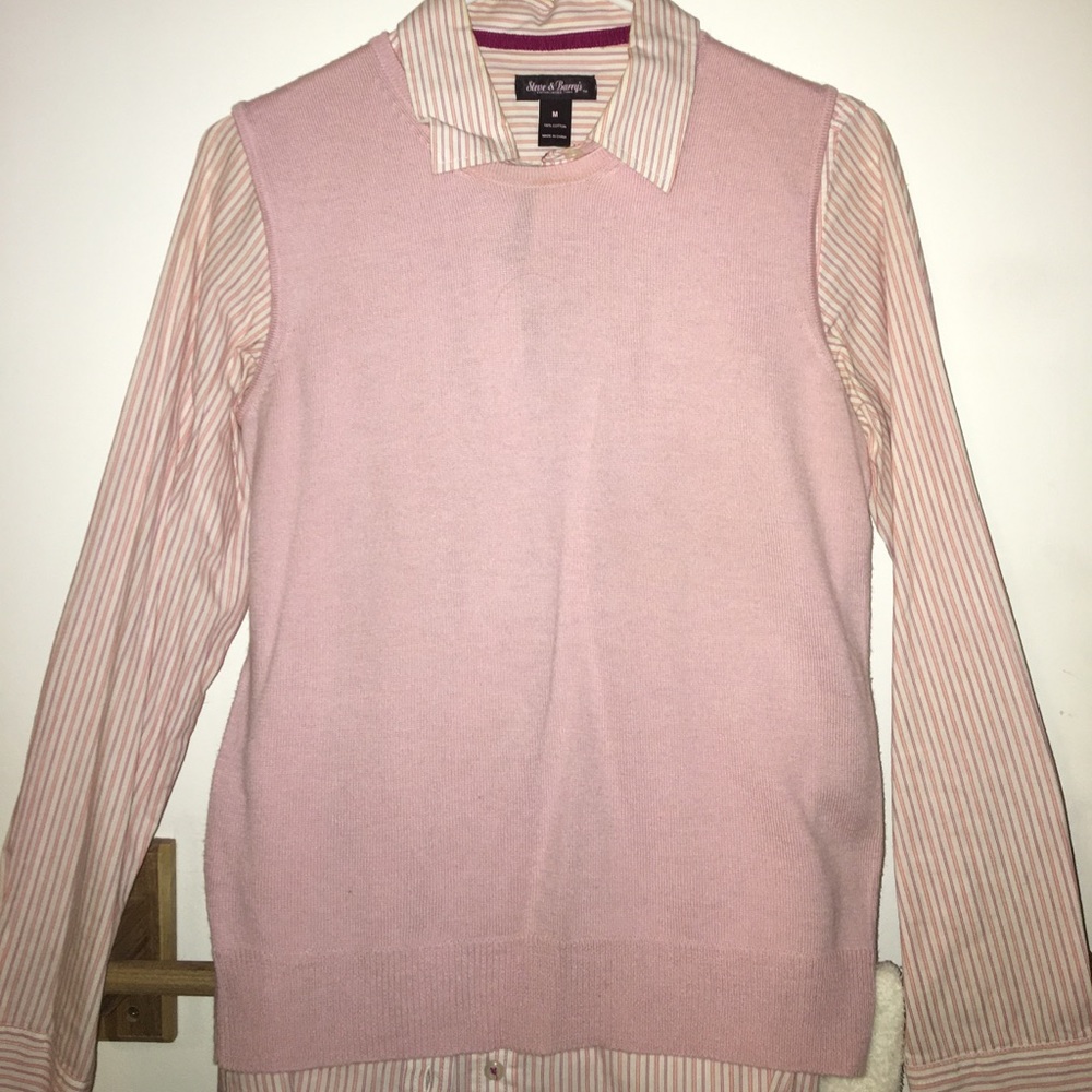 2 piece button down with sweater vest