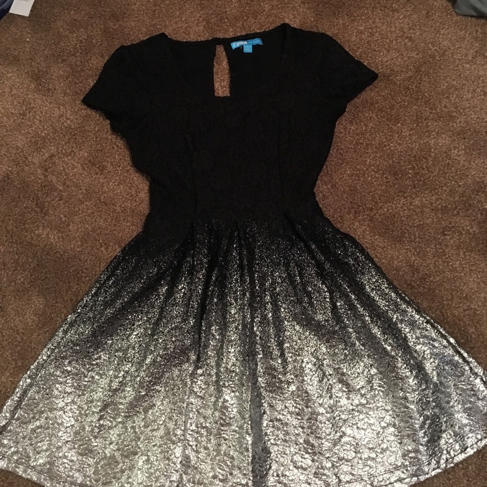 Black and silver ombré dress