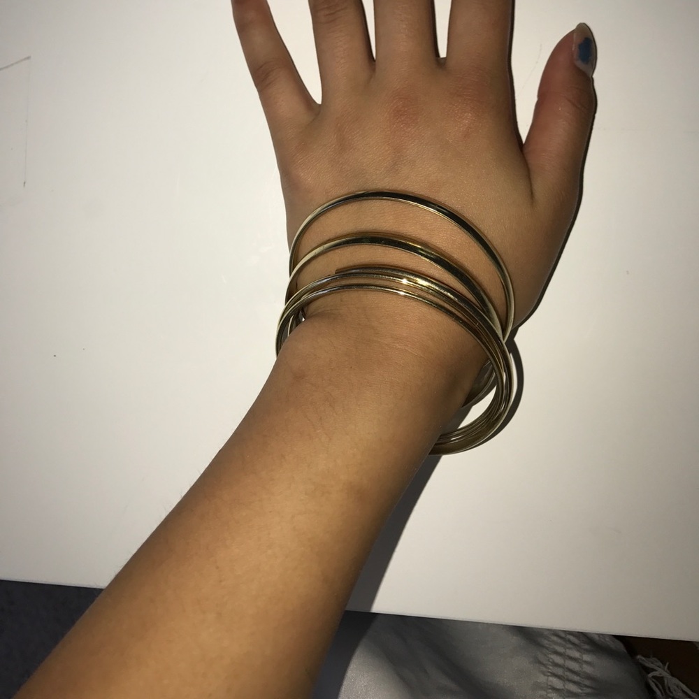 Gold stackable bracelets