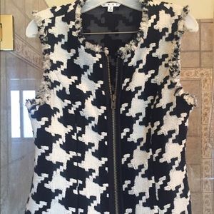 CAbi Houndstooth Vest EUC!