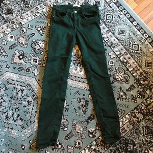 Zara Forest Green Skinny Jeans