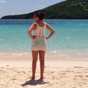 Crocheted swim suit cover up