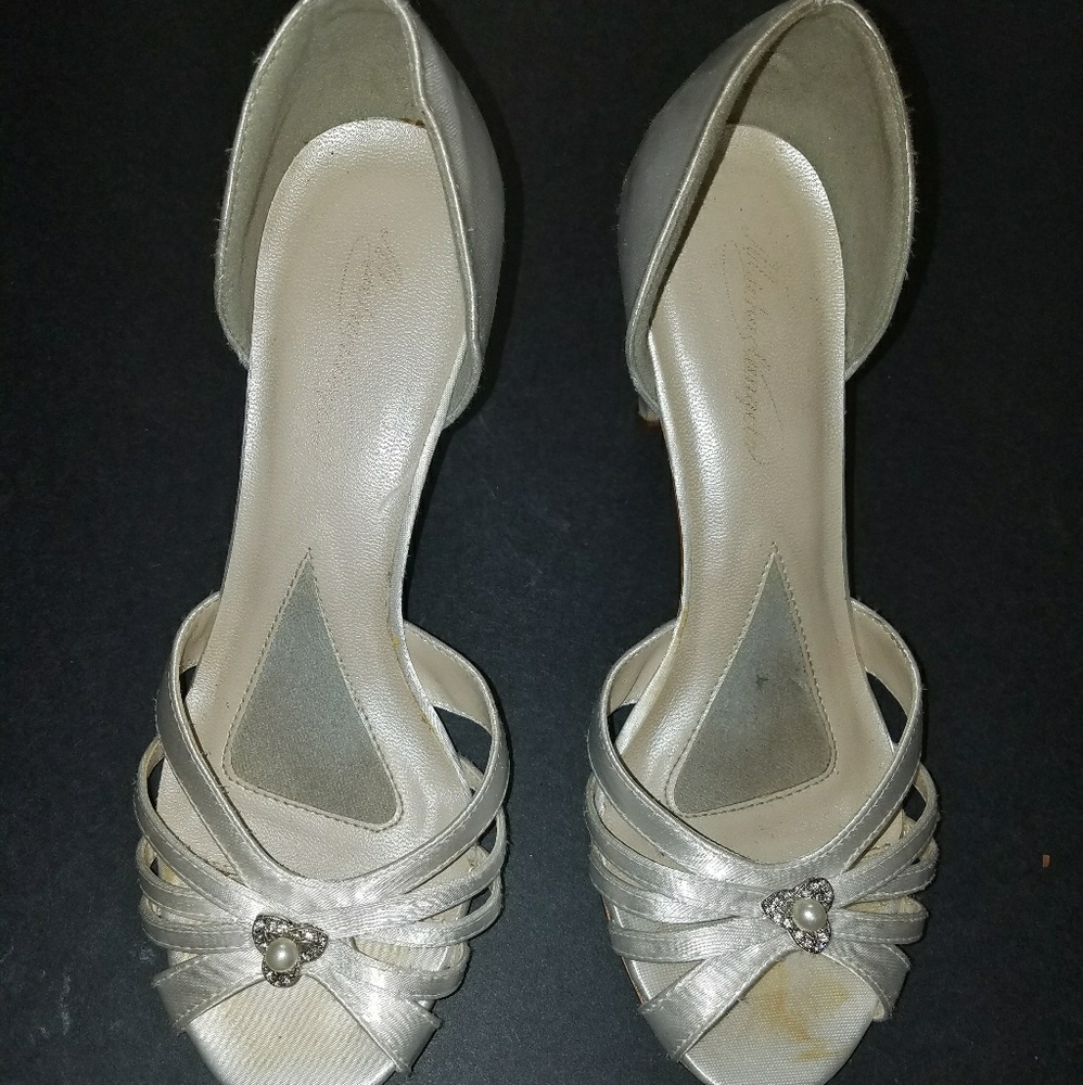 Macy’s White Satin Heels